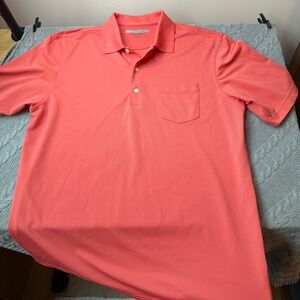 Greg Norman Polo Shirt Play Dry Performance Golf Men's L Coral